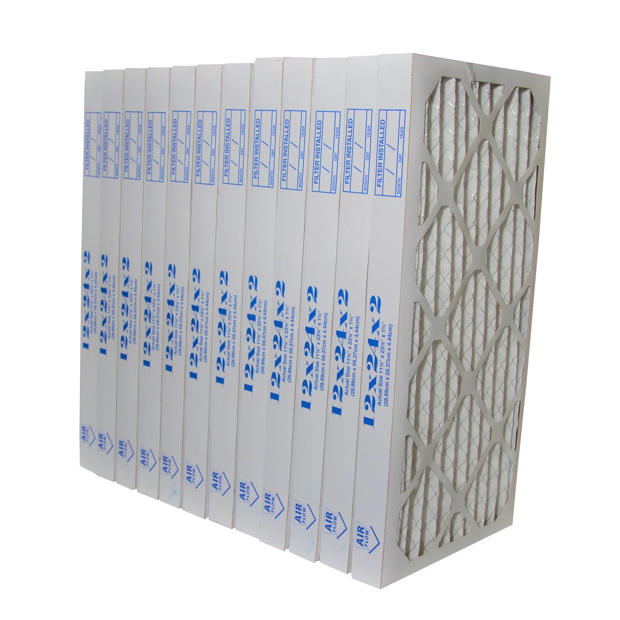 12x24x2 Furnace Filter MERV 8 Pleated Filters. Case of 12