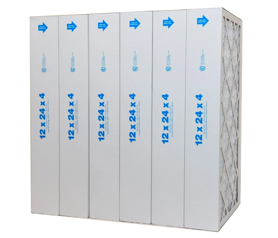 12x24x4 Furnace Filter MERV 8 Pleated Filters. Case of 6