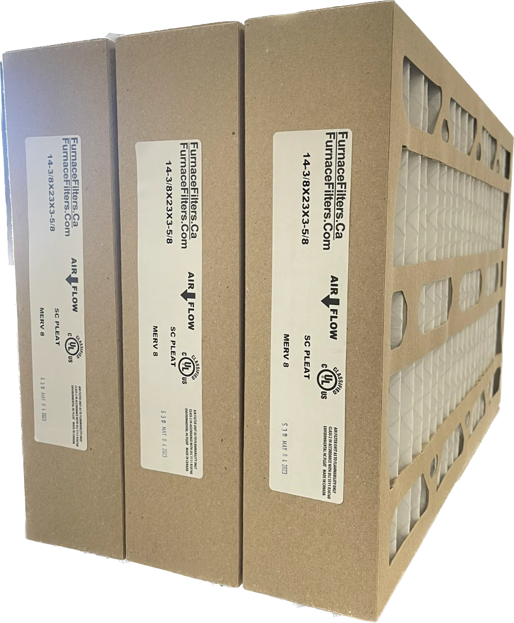 14 3/8" x 23" x 3 5/8" Custom Sized Filters. MERV 8 Rated. Case of 3