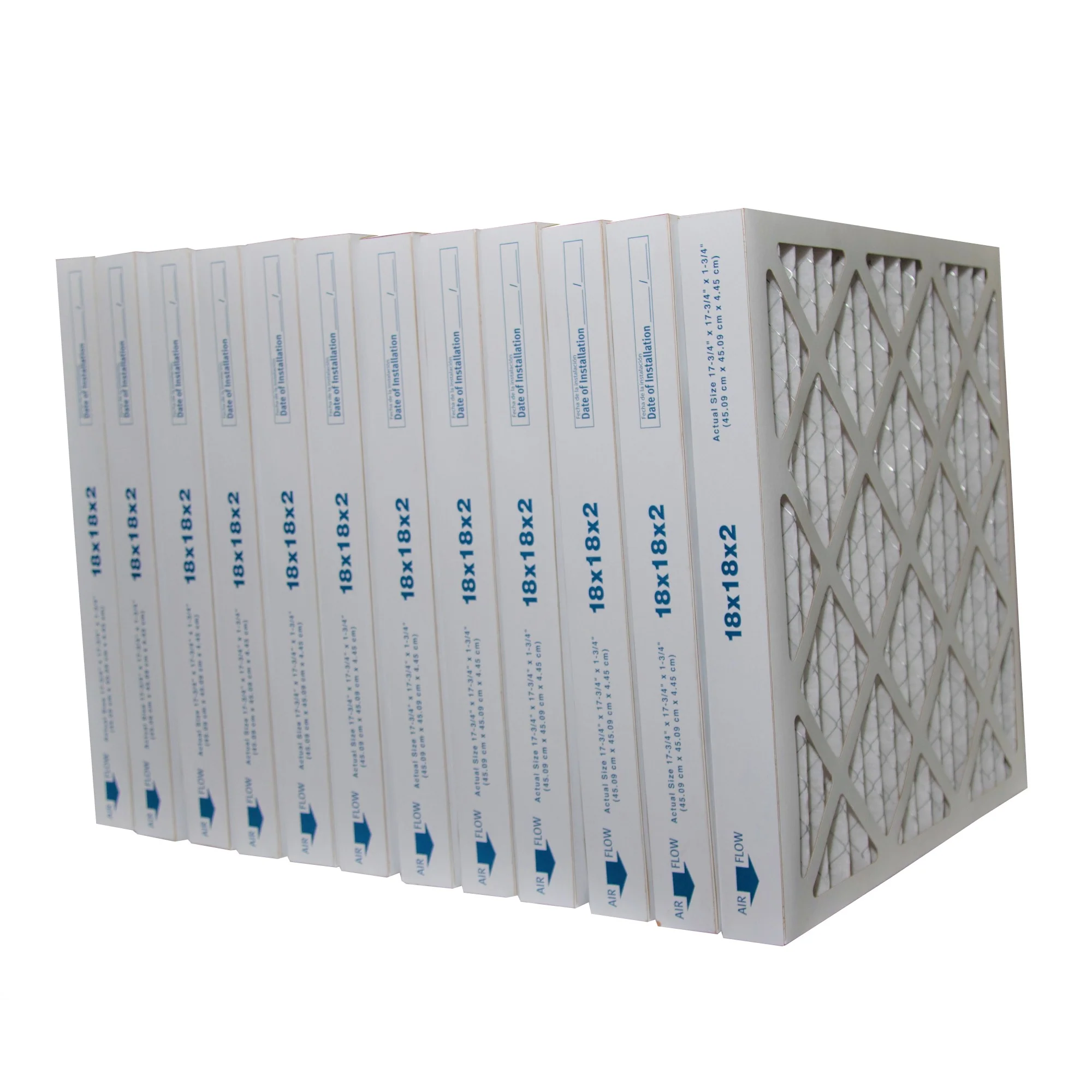 18x18x2 Furnace Filter MERV 8 Pleated Filters. Case of 12.
