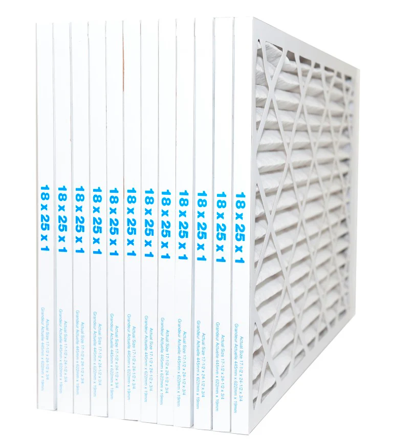 18x25x1 Furnace Filter MERV 8 Pleated Filters. Case of 12