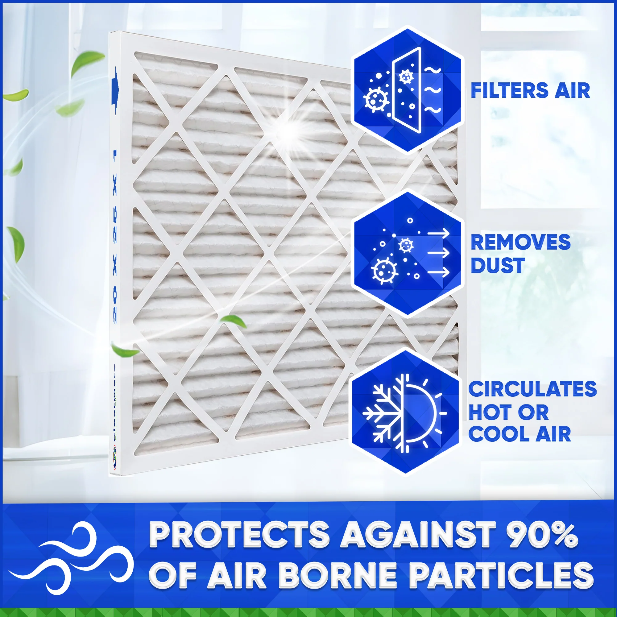 25x25x1 Furnace Filter MERV 8 Pleated Filters. Case of 12 - Image 3