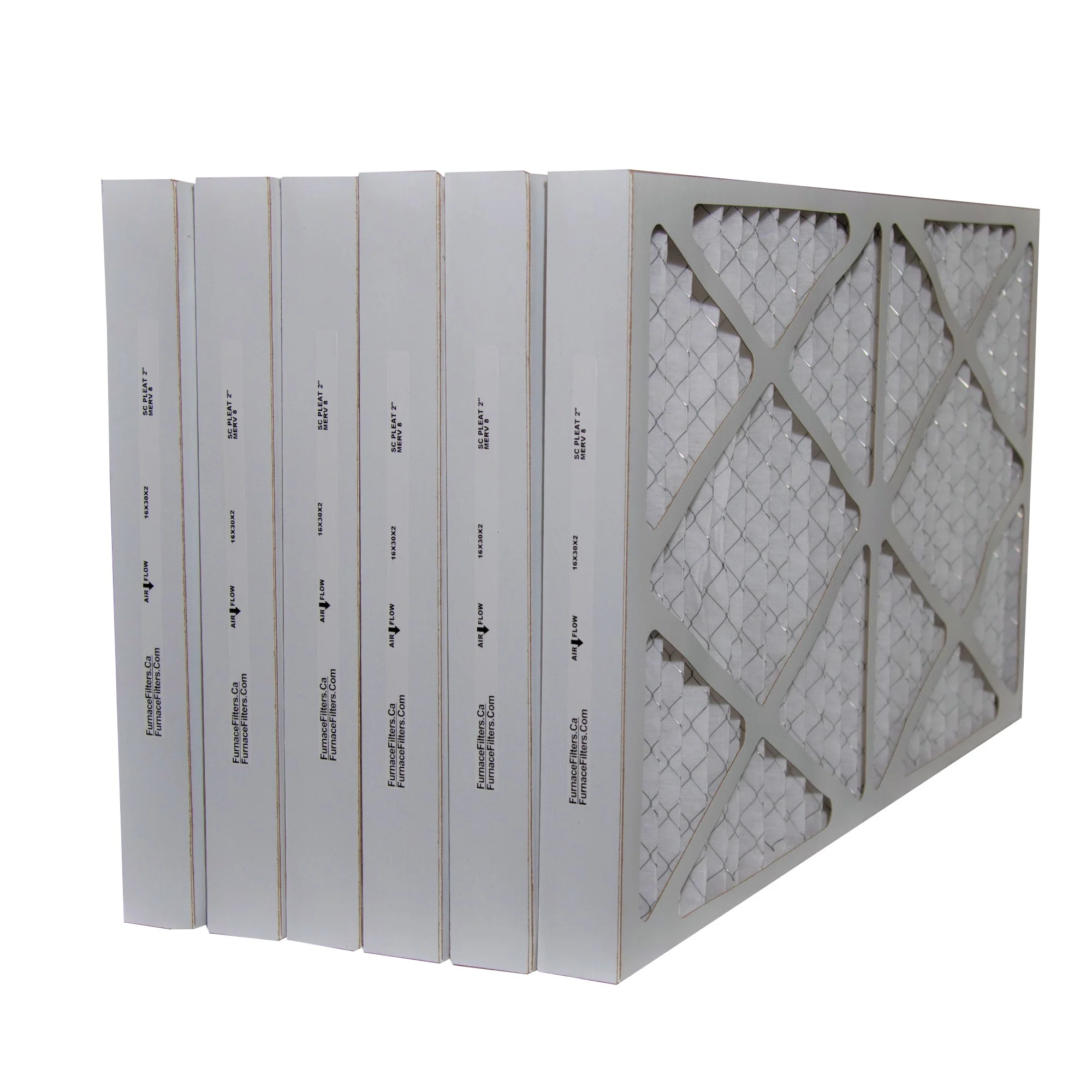 30x32x2 (2 Pcs. of 16x30x2) Furnace Filter MERV 8 Custom Sized Pleated Filters. Case of 3.