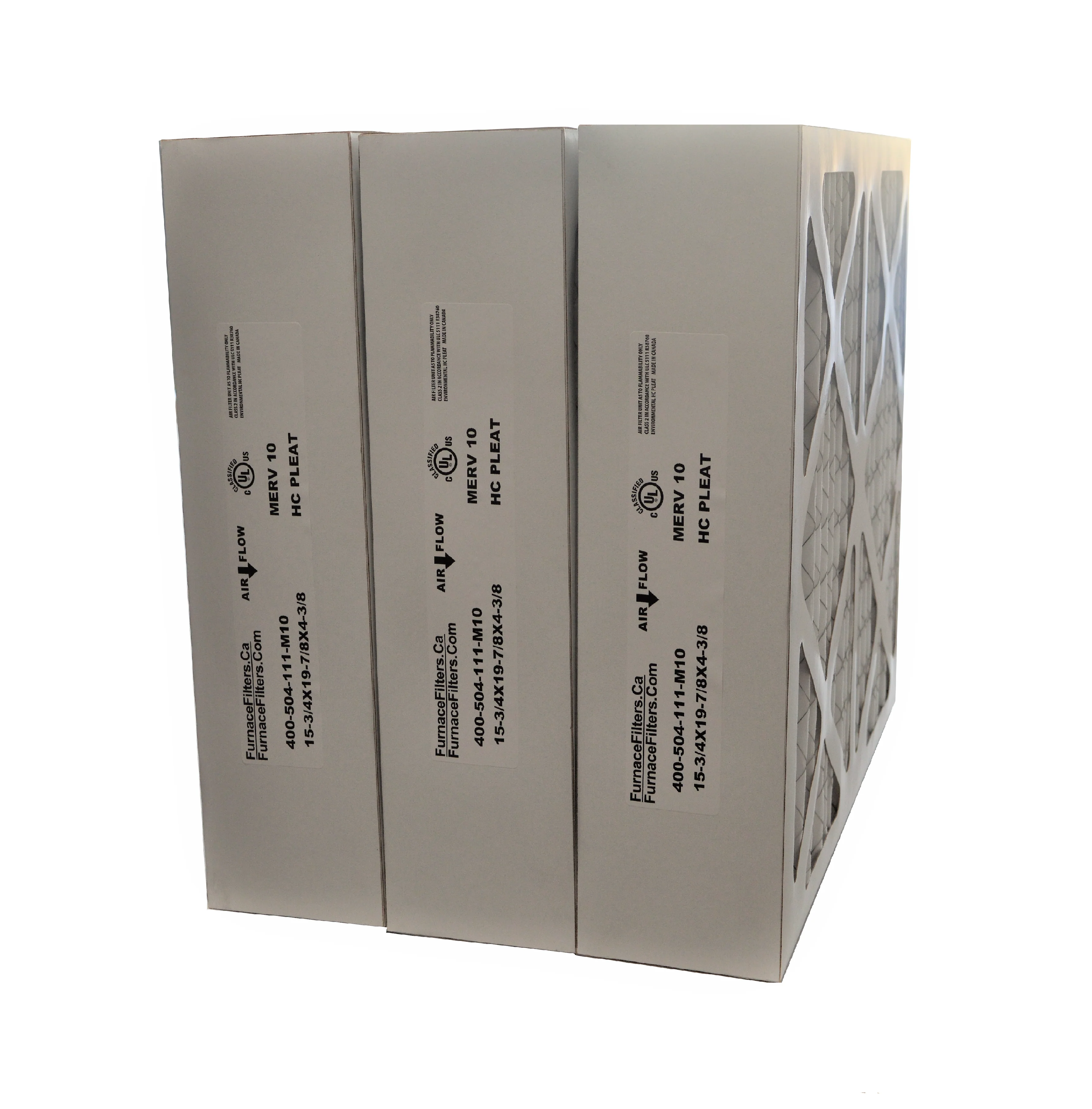 16x20x5 Furnace Filter 16 x 20 x 4 3/8" MERV 11. Case of 3 Made by Furnace Filters.Ca