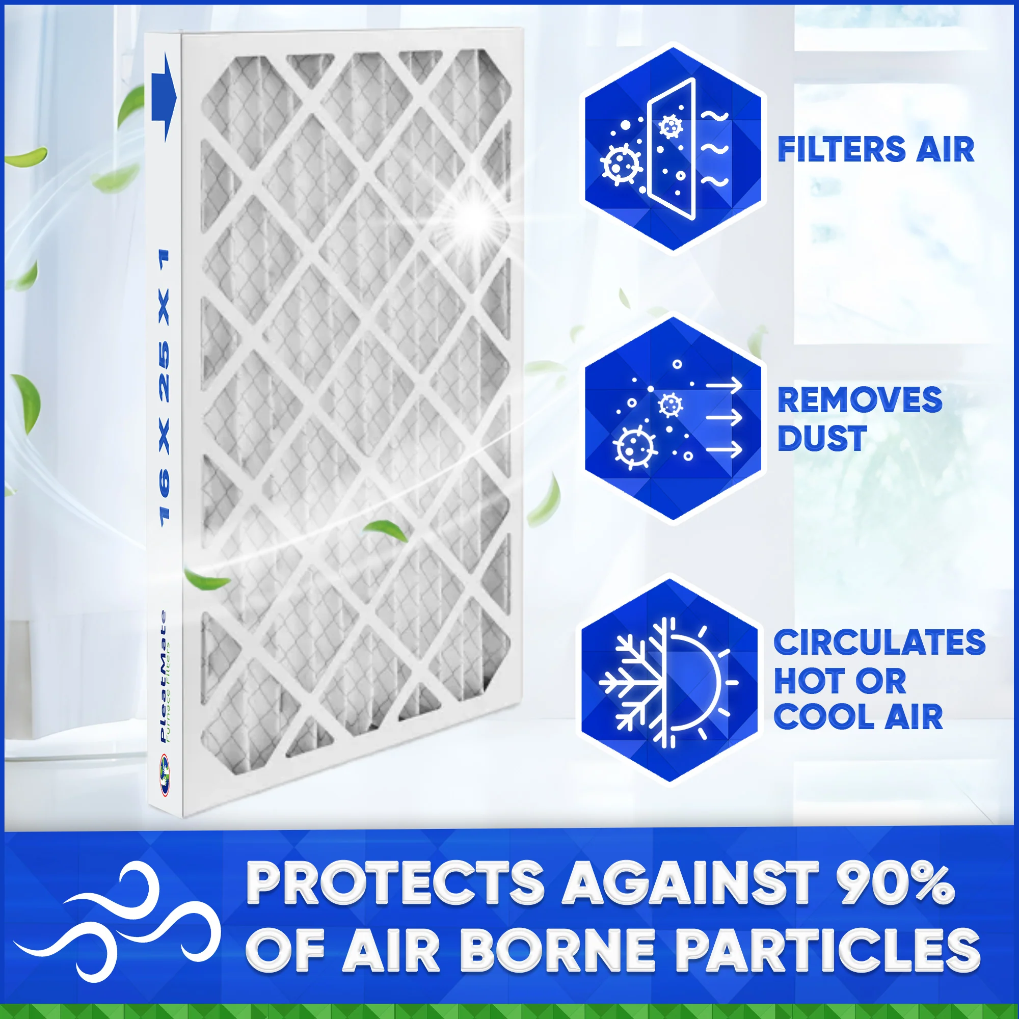 16x25x1 MERV 10 Furnace Air Filters. Case of 12 - Image 3