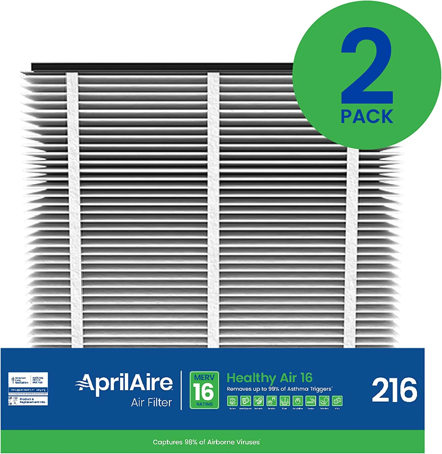 Aprilaire 216 Furnace Filter MERV 16 Replacement Media. Package of 2 - Image 2