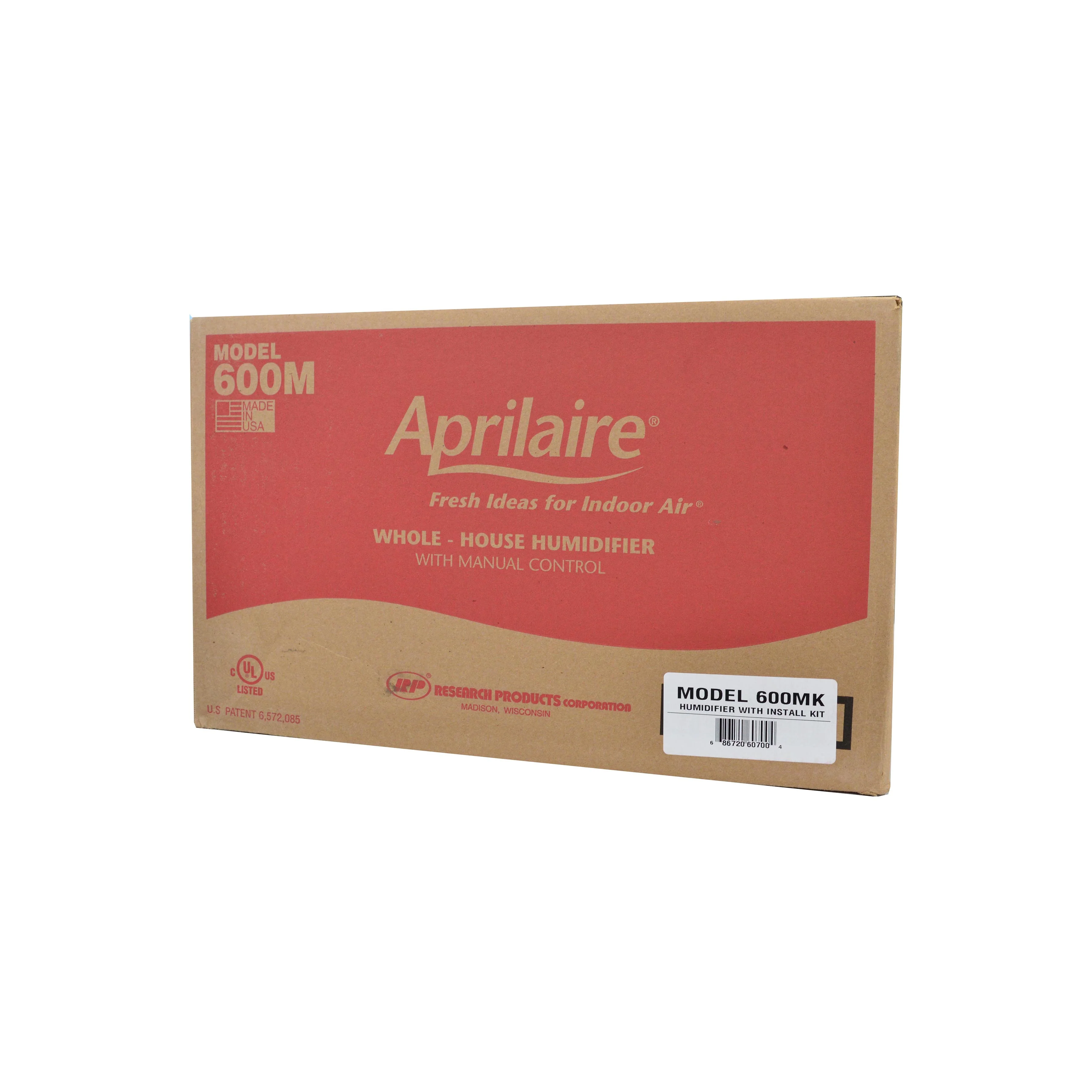 Aprilaire 600 Humidifier. With Manual Control and Installation Kit 600M 600MK.