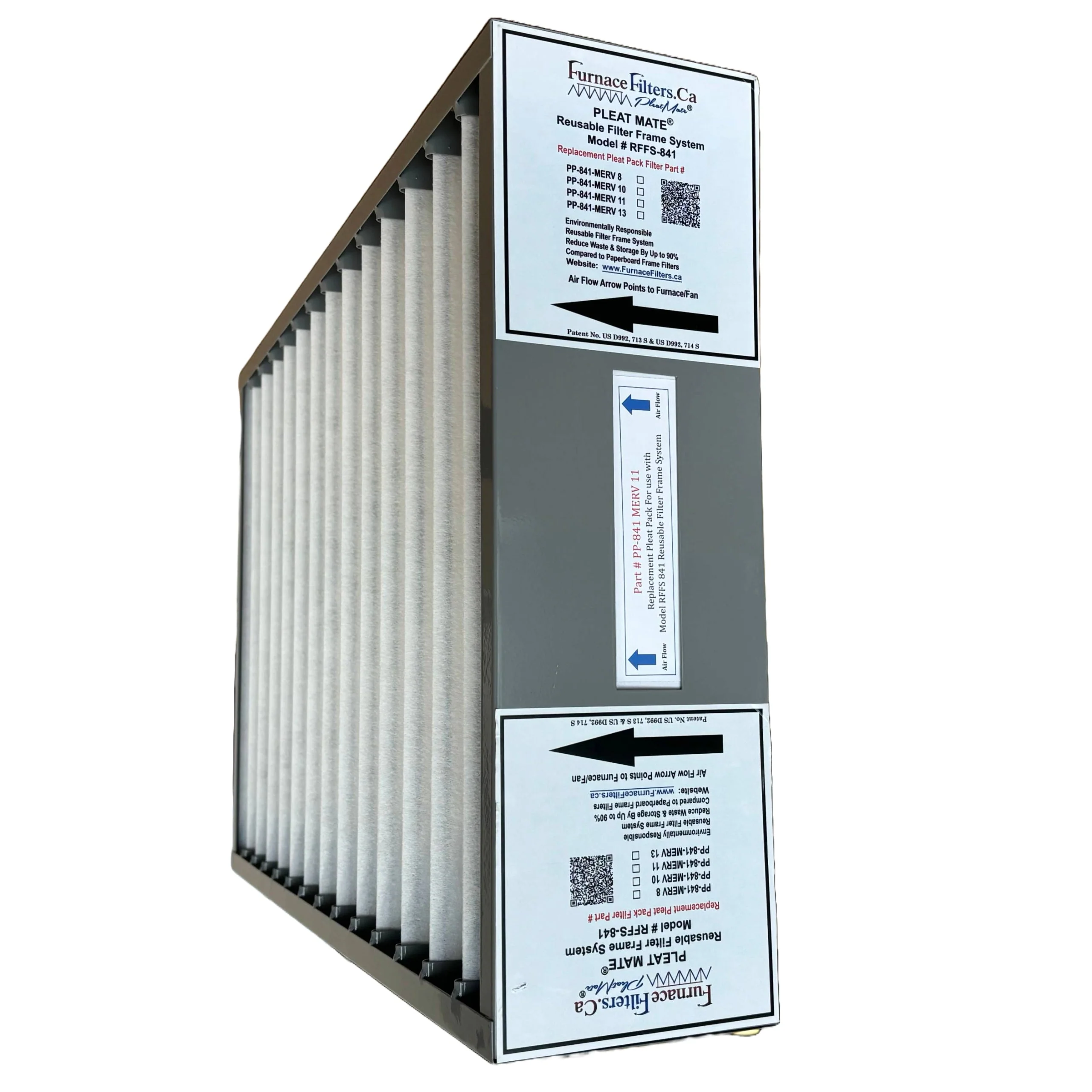 GeneralAire 4541 / 4511 16x25x5 Reusable Filter Frame Kit - Includes Lifetime Reusable Frame MODEL # RFFS 841 and 6 Replacement Filters PART # PP-841 MERV 11. Made by FurnaceFilters.Ca - Image 3