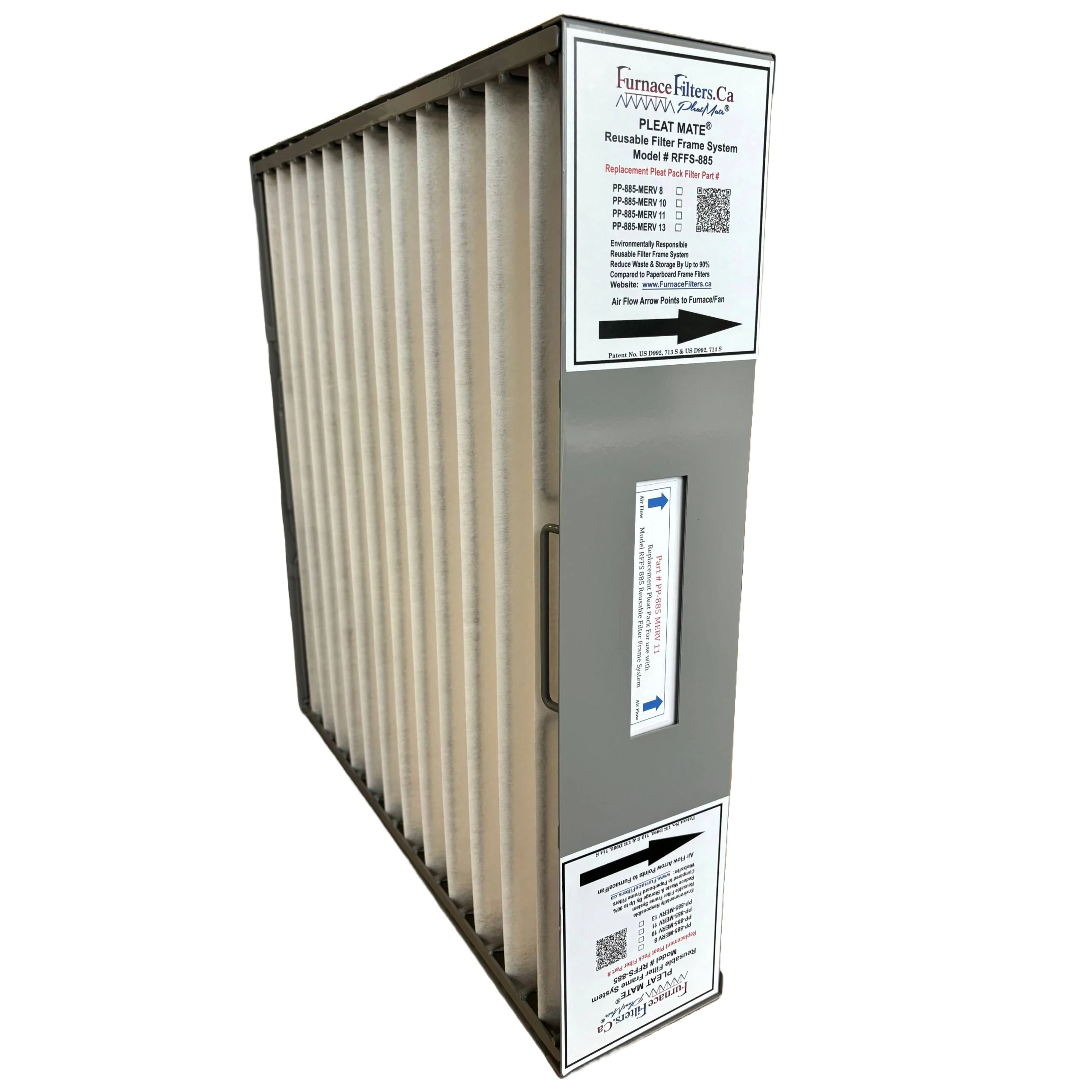 Lennox / Healthy Climate X0585 - 20x20x5 Reusable Filter Frame Kit - Includes Lifetime Reusable Frame MODEL # RFFS 885 and 6 Replacement Filters PART # PP-885 MERV 11. Made by FurnaceFilters.Ca - Image 3