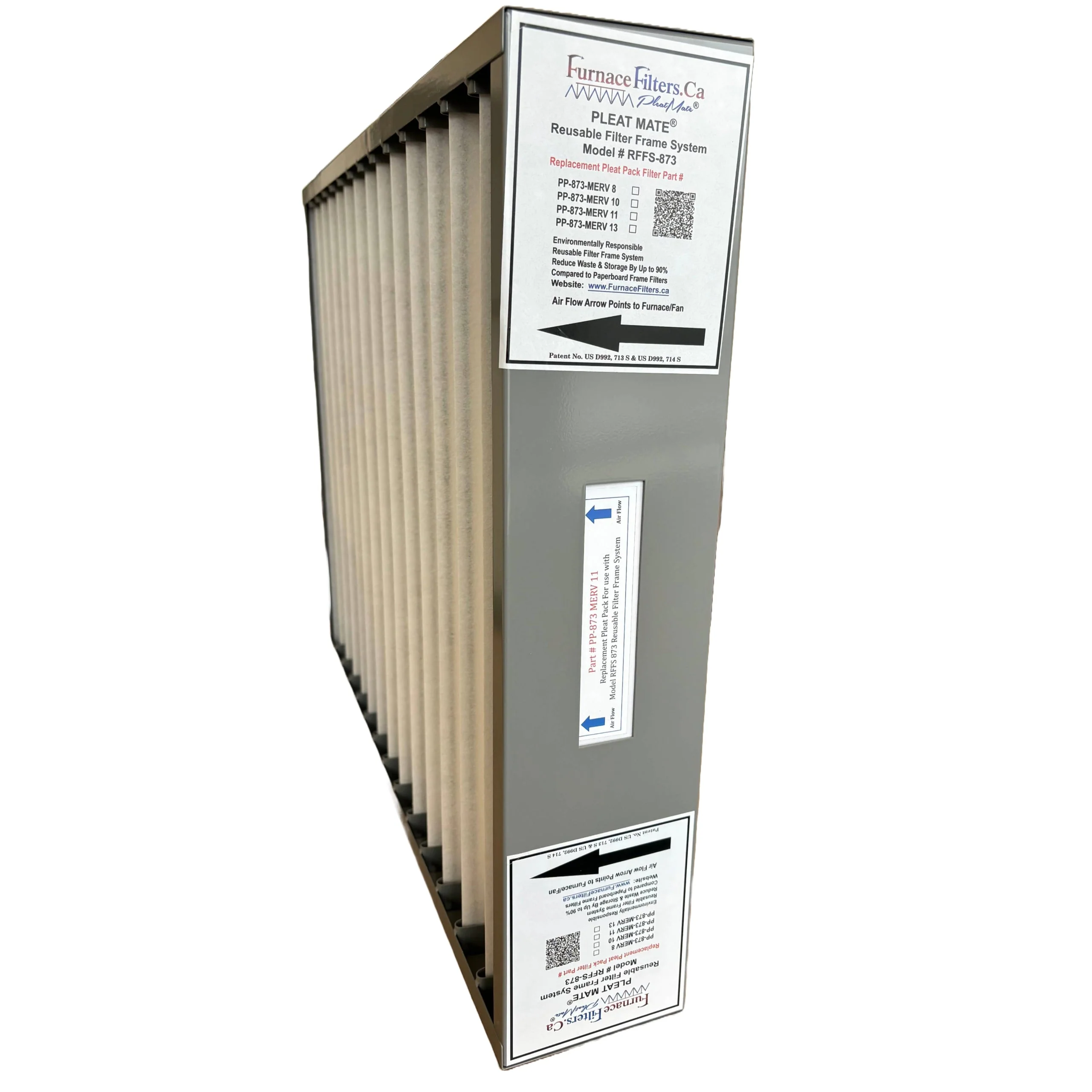 Lennox / Healthy Climate X0586 - 20x25x5 Reusable Filter Frame Kit - Includes Lifetime Reusable Frame MODEL # RFFS 873 and 6 Replacement Filters PART # PP-873 MERV 11. Made by FurnaceFilters.Ca - Image 3