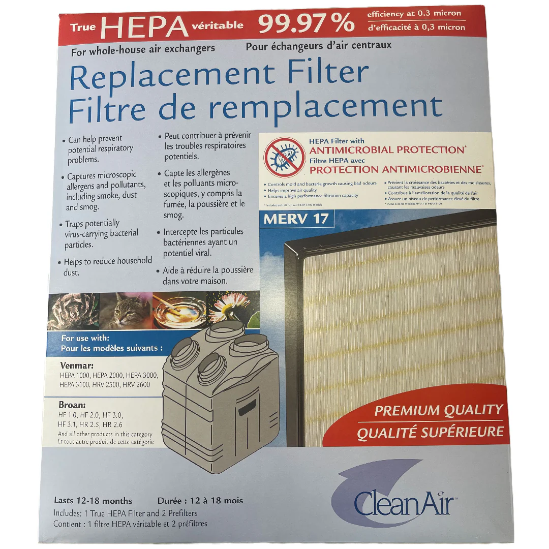 Venmar 04803 HRV Air Exchanger HEPA Filter Kit - Size : 20 x 16 x 2 Inches - HEPA Filter + 2 Prefilters - Image 2